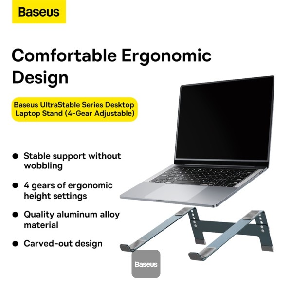 Baseus UltraStable Series Laptop Stand 4-Gear Adjustable Space – Grey